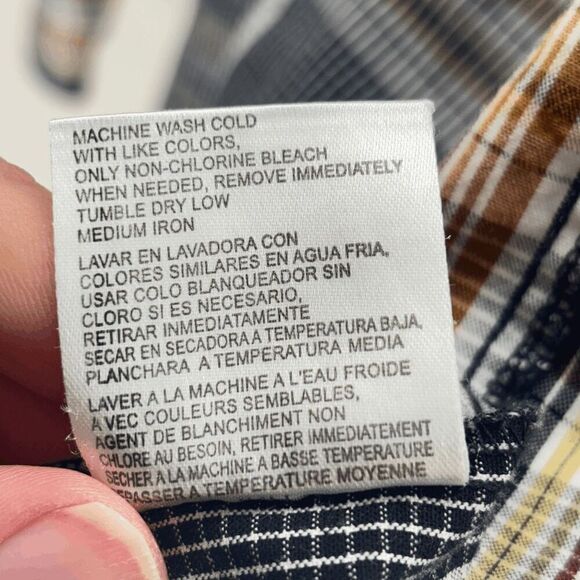 Wrangler 20x Shirt Mens XXL Yellow Black Plaid Heavy Flannel Button Down EUC - Picture 5 of 5